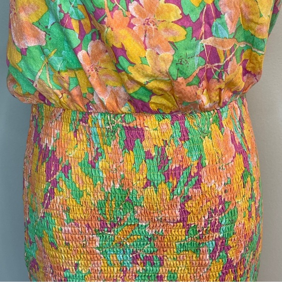 LOST + WANDER Eternal Lights Floral Minidress - Peach Multi - Size M - Picture 5 of 8